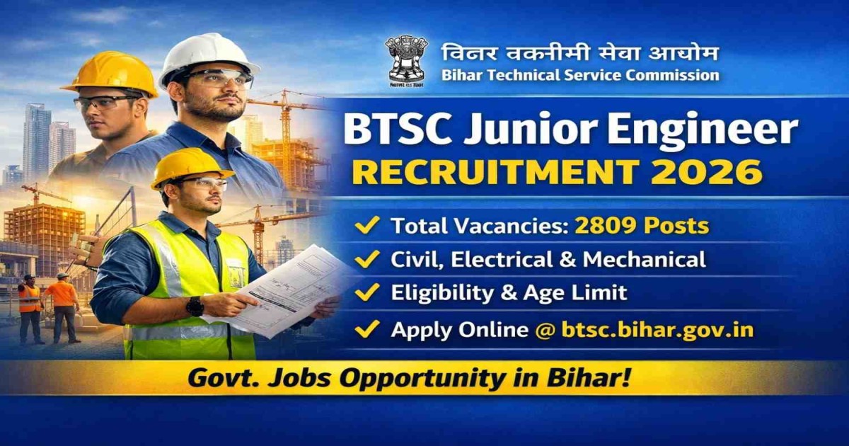 btsc junior engineer recruitment 2026