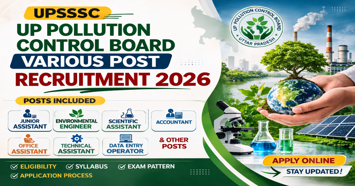 UPSSSC UP Pollution Control Board Various Post Recruitment 2026 – Apply Online, Eligibility, Age Limit, Selection Process