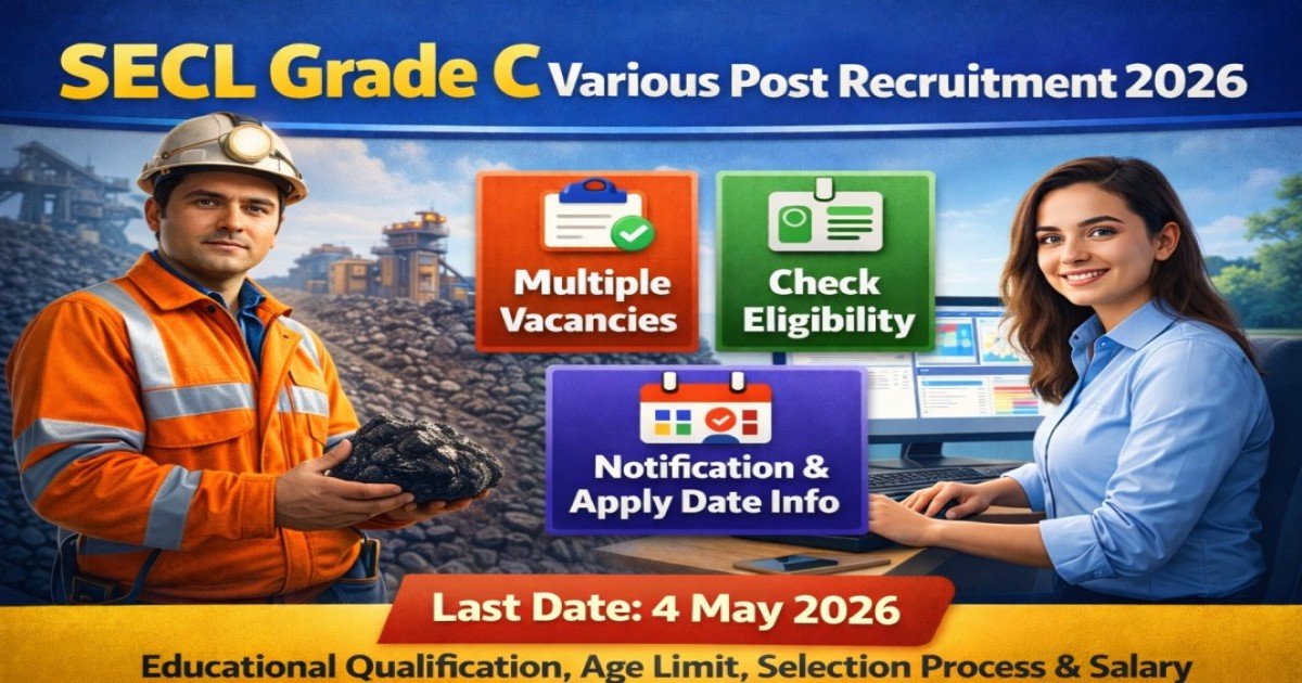 SECL Grade C Recruitment 2026 Last Date Out | Apply Before 4 May