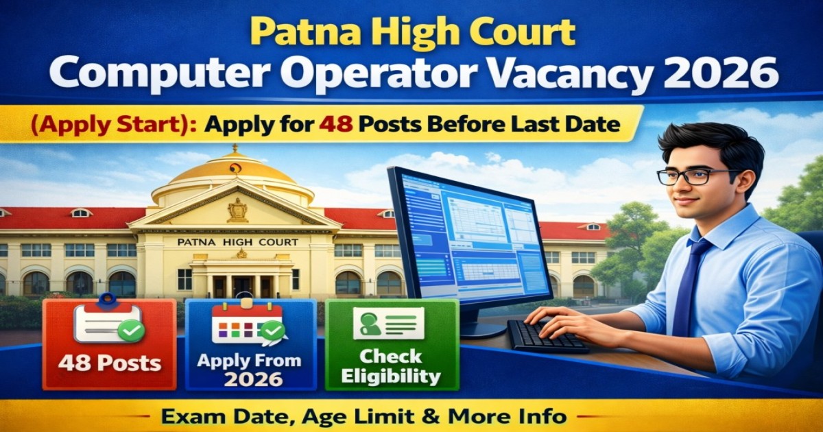 Patna High Court Computer Operator Vacancy 2026 (Apply Start): Apply for 48 Posts Before Last Date – Full Details Inside - Bihar Careers Recruitment Update